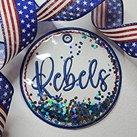 Rebels Bag Tag with Glitter Embroidery Design